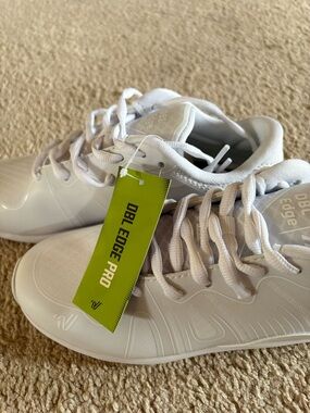 Varsity White Lace-Up Athletic Cheer Sneakers